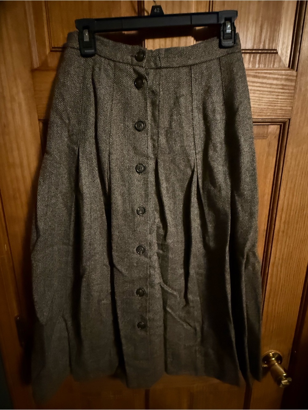 Vintage Chancery Lane Tweed Wool Skirt Pleats Dark Academia Made In The USA